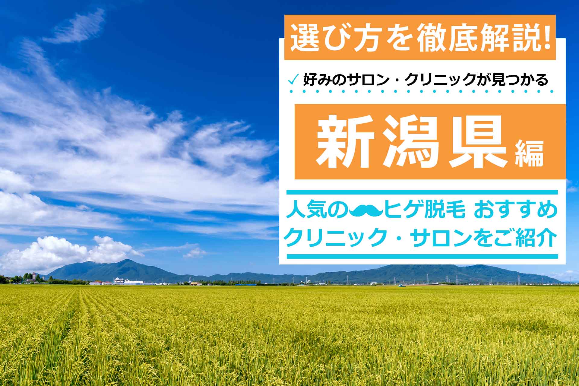 新潟で人気のヒゲ脱毛おすすめクリニック・サロン10選