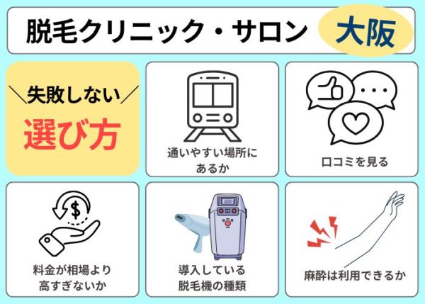 大阪で脱毛クリニック・サロンの選び方