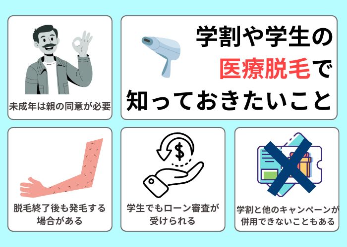 学割や学生の医療脱毛で知っておきたいこと