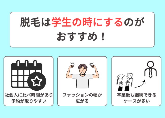 脱毛は学生の時にするのがおすすめ