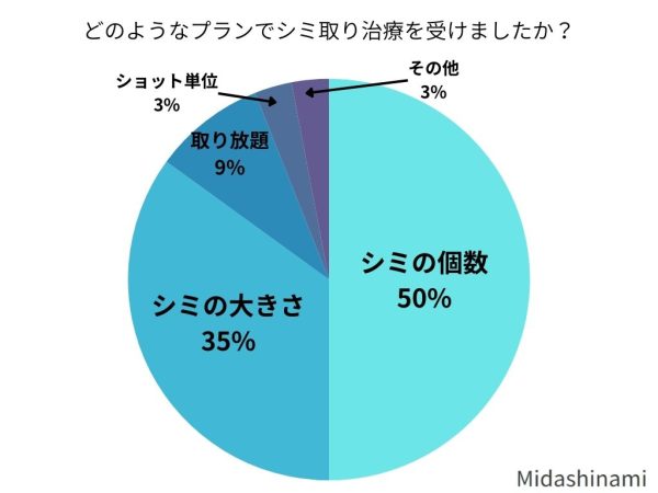 どのようなプランでシミ取り治療を受けましたか？